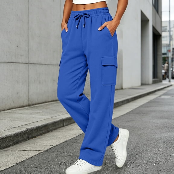 Women Oversized Wide Leg Cargo Sweatpants JIANLAI ,Drawstring Elastic Waist Casual Athletic Pants With Multi‑Pockets, Soft Cotton‑Blend Loose Fit Streetwear Trousers For Daily Workout Lounging