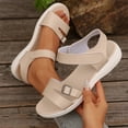 thumbnail image 2 of Womens Sandals Comfortable Casual Summer New Solid Outdoor Wear Beac Wedge Heel Flat Sandals, 2 of 9