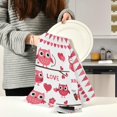 thumbnail image 6 of GZHJMY Pink Owl Valentine's Day Romantic Kitchen Towels Dish Bar Tea Towel Dishcloths 1 Pack Super Absorbent Soft 18 x 28 inches, 6 of 7