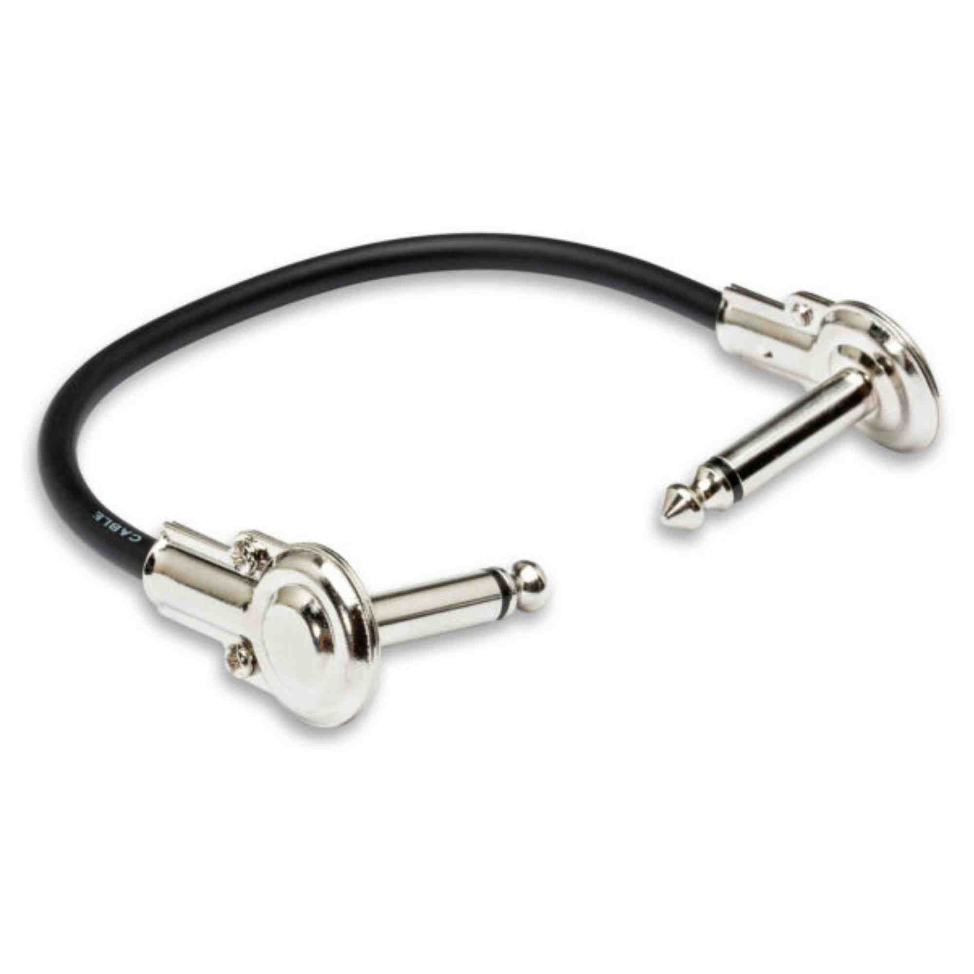 Hosa Technology 1/4" Phone Right Angle Male to 1/4" Phone Right Angle Male Guitar Patch Cable, 6", 6 Pack