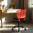 thumbnail image 3 of Homy Casa Kids Desk Chair, Adjustable Armless Swivel Task Chair with Wheels, Red and Black, 3 of 10
