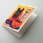 Caroline's Treasures Scottie Boo Hoo Halloween Greeting Cards with Envelopes, 5" x 7" (8 Count)