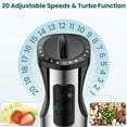 thumbnail image 2 of 20-Speed Immersion Hand Blender, 5-in-1 800W Stainless Steel Hand Stick Blender, Whisk, Milk Frother, 2 of 7