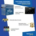 thumbnail image 6 of Oasis Series 9000-Watts Steam Bath Generator with Continuous Steam Fully Wireless Control and Auto-Drain in Gold, 6 of 12