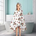 thumbnail image 6 of White Cow Hat Flower Pattern Hooded Bath Towel，50"x30" for Ages 3 To 12 Kids, Quick Dry Lightweight Soft Microfiber Hood Beach Towel Cover Up for Kids, 6 of 7