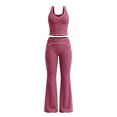 thumbnail image 3 of Uobin Womens Workout Set Two Piece Racerback Color Block Tank Top Matching High Waist Leggings Gym Pilates Outfits, 3 of 3
