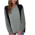 thumbnail image 1 of Moda mujer casual manga larga cuello redondo patchwork señoras tops sudaderas Fridja FKASFK2284, 1 of 6