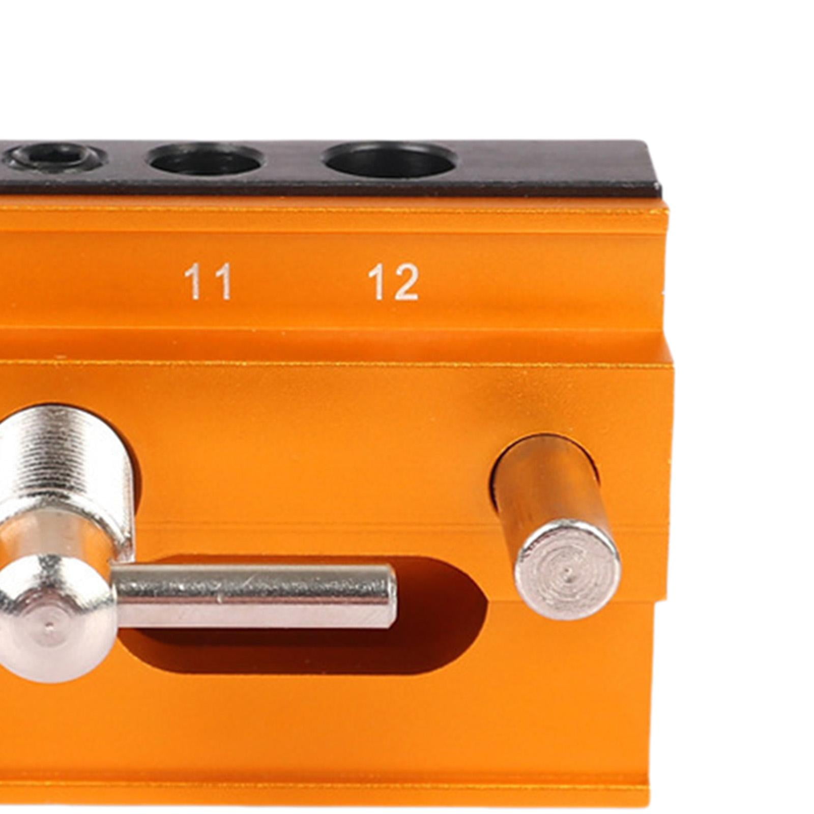 figatia Dowel Jig for Straight Holes Set Tool Versatile Adjustable Width 0.4inch-2.3inch Drill Jig with 6 Guide Bushings Golden