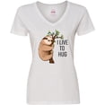 thumbnail image 3 of Inktastic I Live to Hug- Cute Sloth on a Branch Women's V-Neck T-Shirt, 3 of 5