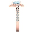 thumbnail image 3 of 2.03 ct Heart Cut Natural Swiss Blue Topaz with Simulated Diamond Halo Accents 18K Rose Gold Womens Engagement Ring, 3 of 6