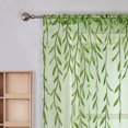 thumbnail image 5 of Green Leaf Print Sheer Curtains,Farmhouse Floral Curtains 78 Inches Long Rod Pocket Semi Sheer Curtains 2 Panels, 5 of 6