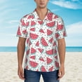 thumbnail image 4 of Balery Watermelon Print Men's Hawaiian Shirts Short Sleeve Beach Shirt Relaxed Fit Vacation Button Down Shirts-Large, 4 of 9
