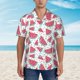 thumbnail image 2 of Balery Watermelon Camisas hawaianas de manga corta para hombre, camisas playeras de corte holgado, camisas de vacaciones con botones,X-Large, 2 of 7