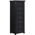 thumbnail image 7 of BOUQUETYZ Tall Skinny Black Dresser with 7-Drawer, Tall Narrow Chest of Drawers for Bedroom, Solid Wood Legs & Silent Metal Glides, 52" H, 7 of 7