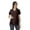 Black, variant on Womens Wrap Style Shirt Tunic Cotton Casual Button Down Classic Collar Top