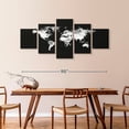 thumbnail image 3 of Elephant Stock Black And White Map Wall Art - Horizontal Multi Panel Canvas - Living Room Wall Decor - Map Multi Panel - Black And White Decor - 92" x 42", 3 of 8