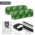 thumbnail image 4 of Cauagu Green Flower Print Leather Pencil Pen Case - Stationery Bag Portable Stationery Bag Big Capacity Pencil Pouch Cosmetic Organizer Bag for Men & Women, 4 of 7