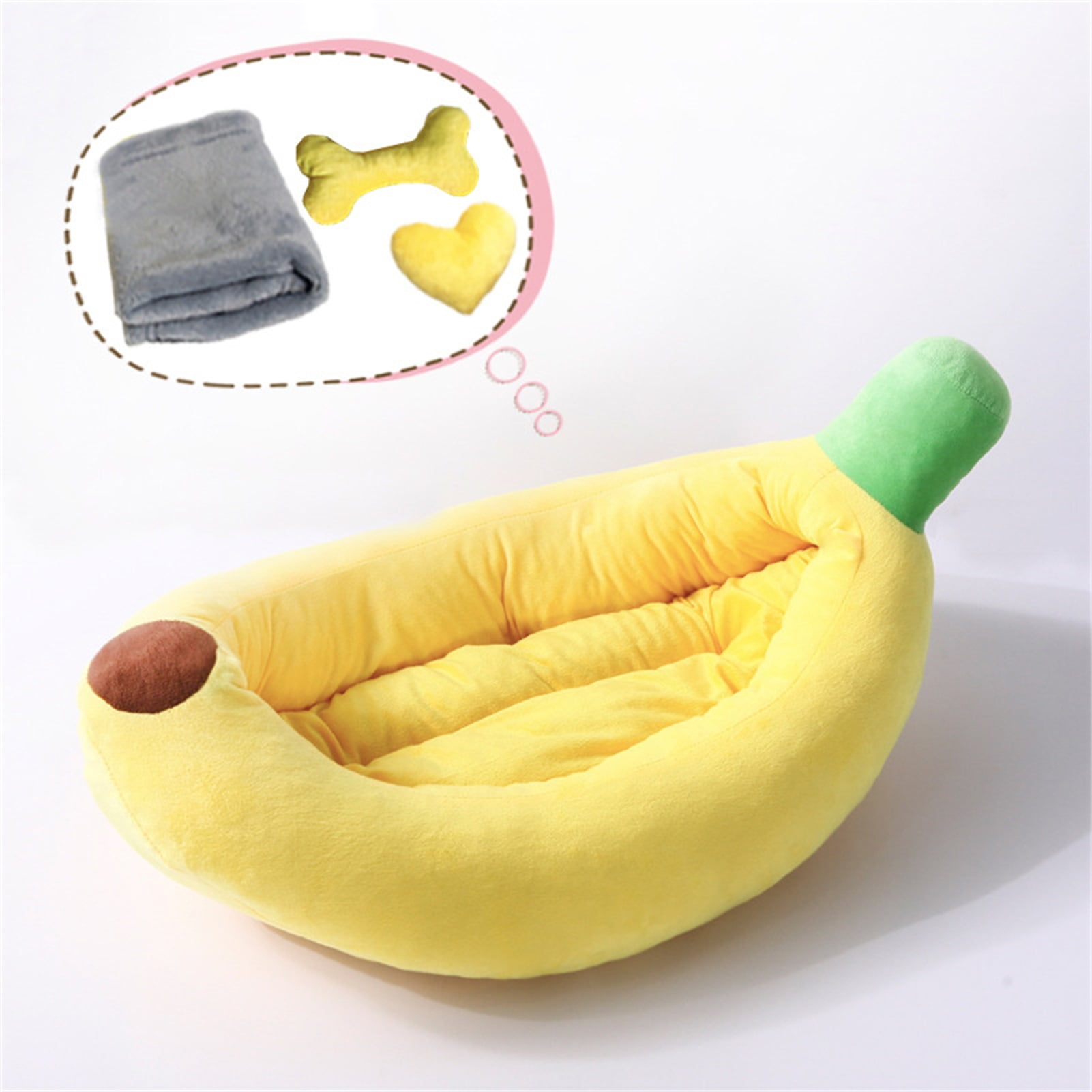 Dog Bed Dog Cushion Bed Removable Dog Bed Soft Pet Bed Dog Bed Soft Skin Friendly Removable Washable Cartoon Banana Shape Pet Cushion Bed For Puppy Cat Single Banana  80x50x18cm