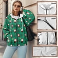 thumbnail image 6 of FOR U DESIGNS Christmas Zipper Hooded Sweatshirt Womens Long Cardigan Oversized Hoodies Size 4XL Long Sleeve Santa Claus Hoodie for Women Down-Shoulder Collar Sportswear, 6 of 7