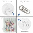 thumbnail image 5 of Spring Easter Bathroom Shower Curtains with 12 Hooks Waterproof Shower Curtain for Stalls and Bathtubs Colorful Cute Rabbits Eggs Flowers Green Plaid Decorative Bathroom Privacy Curtain 72x72 Inches, 5 of 9