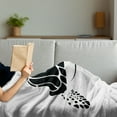 thumbnail image 3 of Turtle Soft Flannel Fleece Blanket, Monochrome Graphic Illustration of a Swimming Caretta Caretta on Plain Backdrop, Cozy Plush for Indoor and Outdoor Use, 50" x 70", Black and White, by Ambesonne, 3 of 5