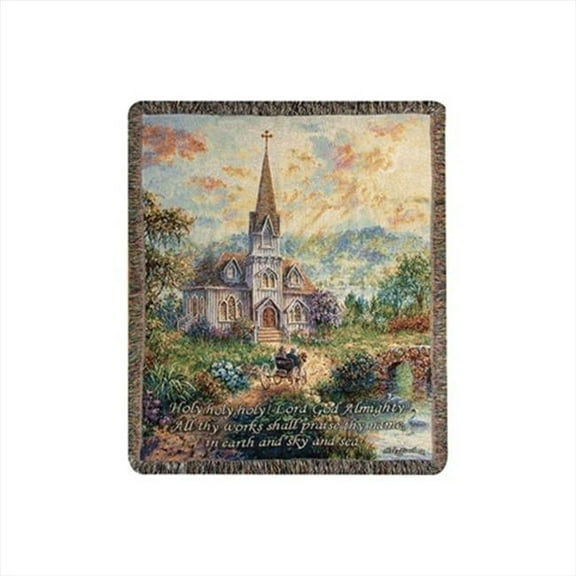 Manual Woodworkers and Weavers  Holy Holy Holy Tapestry Throw Blanket Fashionable Jacquard Woven 50 X 60 in.