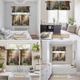 thumbnail image 6 of Fall Forest Kitchen Curtains Sets for Windows 36 Inch Length, Country Pastoral Trees Cabin Nature Scenery Rod Pocket Window Treatments Tier Curtains and Valances Set for Bedroom/Bathroom, 6 of 8