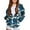 Blue, variant on dazeni Girls Zip Up Hoodie Kids Fashion Oversized Camo Sweatshirt Jacket with Pockets Loose Casual Fall Winter Outwear