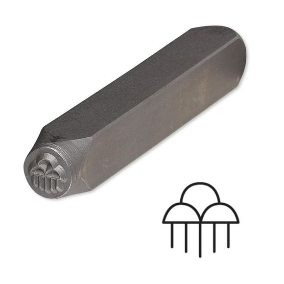 Steel Design Stamp Punch Tool to Embellish Metal, Plastic, Jewelry Blanks, Clay+ (Cloud Burst 6x6mm)