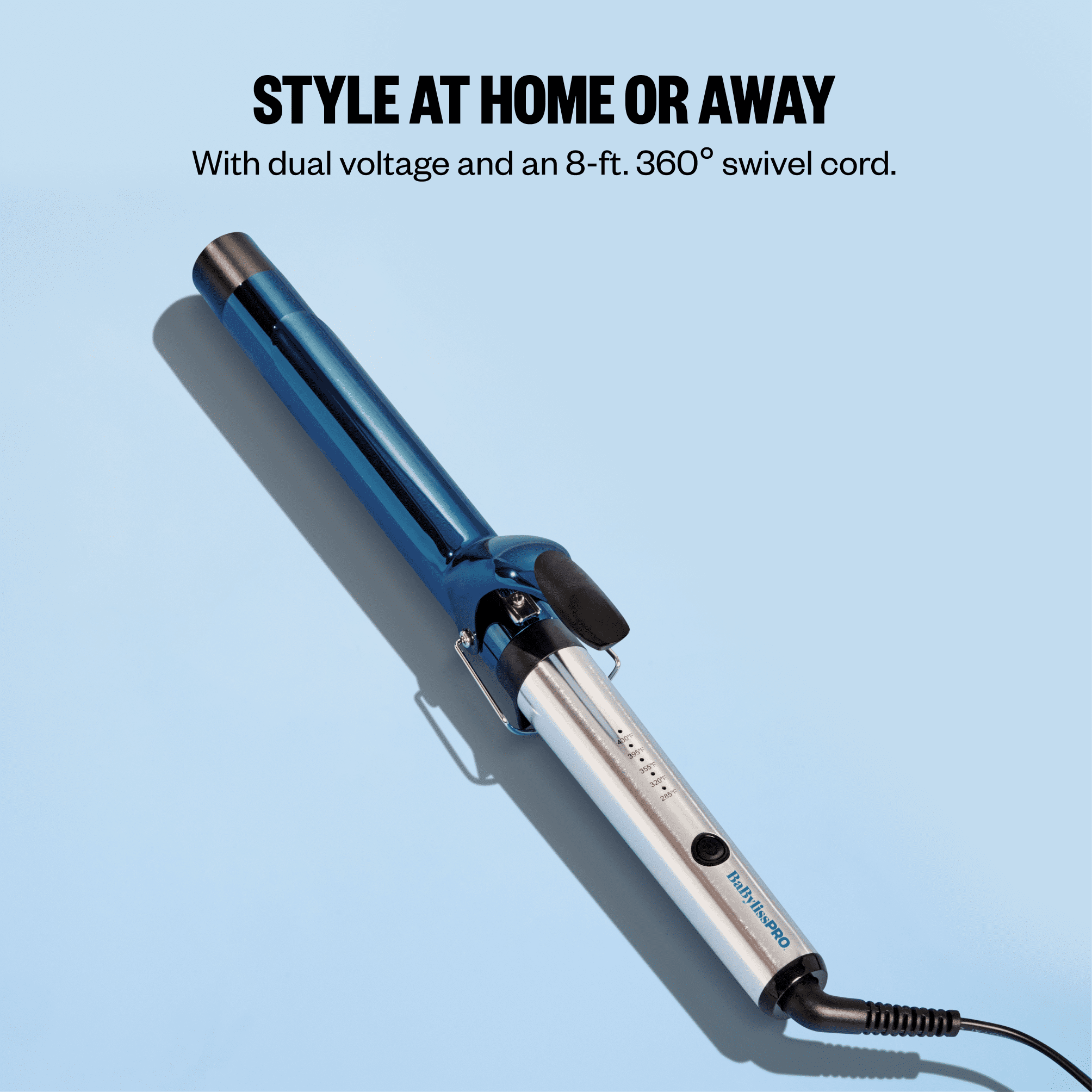 BaBylissPRO Nano Titanium 1 1/4" Extended Barrel Curling Iron, Blue, 1 Count