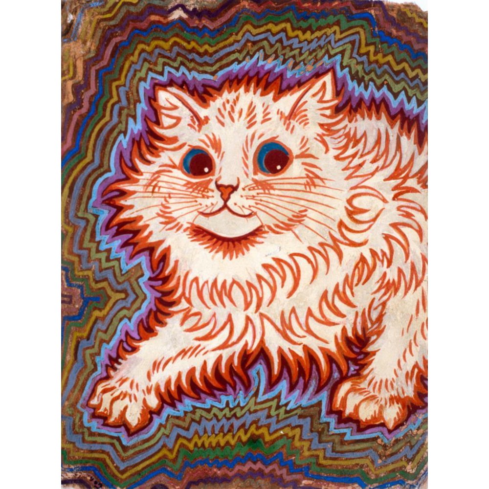 Kaleidoscope Cats III Print Wall Art By Louis Wain