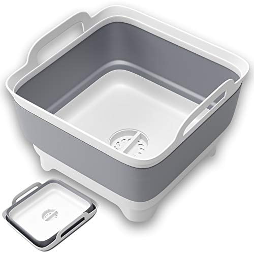 Foldable square drain basket set sink kitchen household bath portable dish basin Collapsible Washing Up Bowl