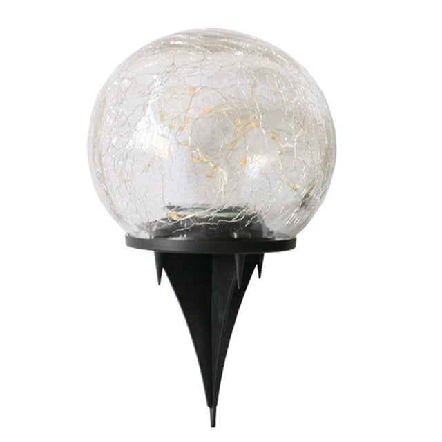 Luces solares para jardín Apuakthei, luces solares para exteriores, luces solares en forma de globo, luces solares en forma de frasco de vidrio agrietado, paquete de 1