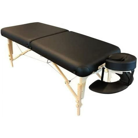 BodyMed Portable Massage Table with Face Cradle, PU Cover, 3"" Multi-Layered Foam System with Memory Foam, Easy Setup, 450lb Weight Capacity