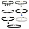 thumbnail image 2 of YYKihy Gothic Choker Necklace Lace Tattoo Velvet Set Stretch 7 Classic Choker Necklaces & Pendants, 2 of 8