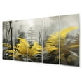 thumbnail image 2 of Designart "Dreamy Ferns in Yellow and Grey Tones II" Floral Metal Art Print Set, 2 of 5