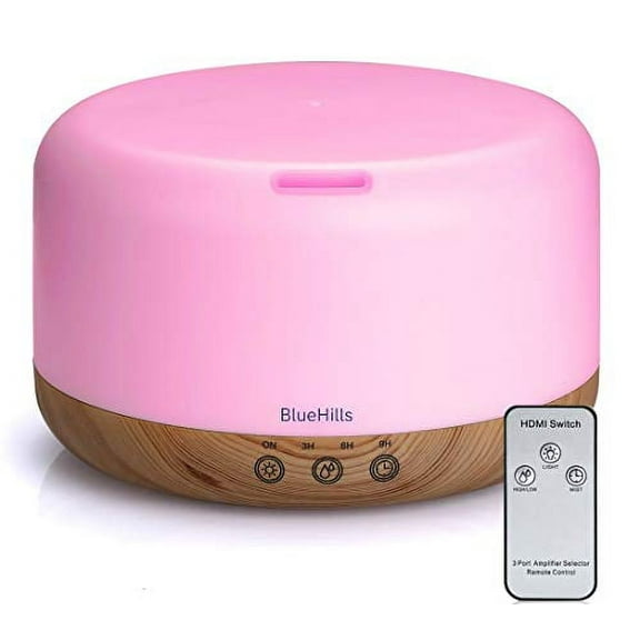 BlueHills 1000 ml Premium Humidifier Essential Oil Diffuser Combo with Remote - Wood Grain -D004