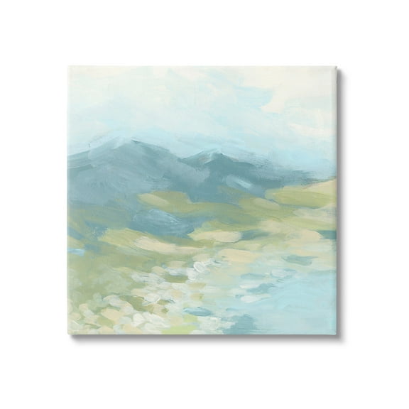 Stupell Industries Misty Mountain Valley Landscape Painting Gallery Wrapped Canvas Art Print Wall Art, 17 x 17