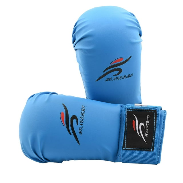 Guantes de boxeo, cómodos protectores de manos, equipo de entrenamiento, guantes para saco de boxeo para Sanda Azul m