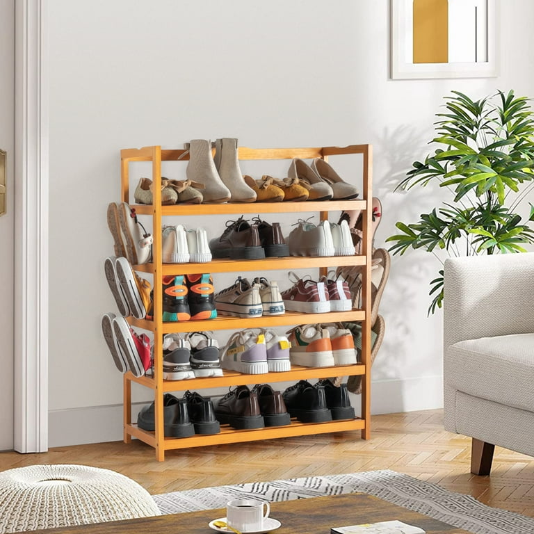 Ktaxon Wood 5-Tier Shoe Rack Sturdy Shoe Shelf Shoe Storage
