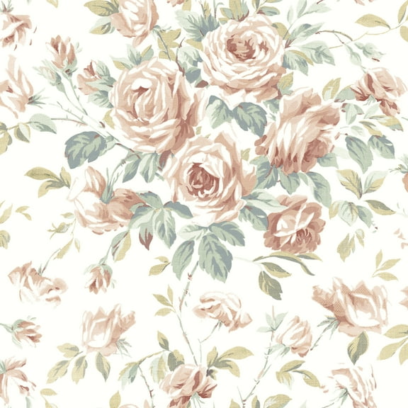 Chesapeake Manon Blush Rose Stitch Wallpaper