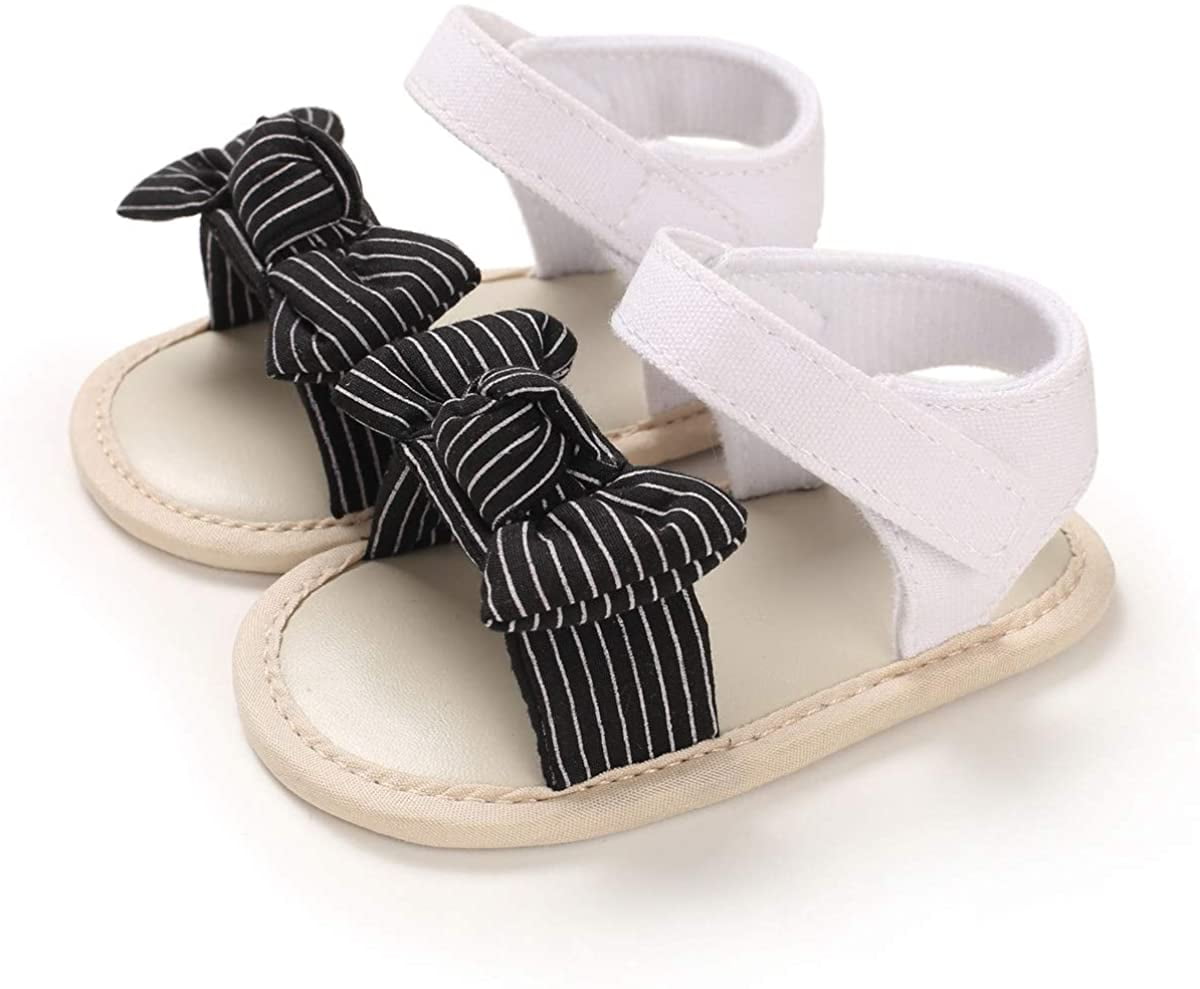 Baby Girls Bowknot Sandals Toddler Infant First Walkers Shoes Soft Sole Summer Beach Outdoor Flat Moccasins