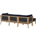 thumbnail image 3 of Lounge Sectional Sofa Set, Blue Navy Natural, Teak Wood, Outdoor Patio Balcony Cafe Bistro Garden Hospitality Restaurant, Modern Contemporary HB34454, 3 of 14