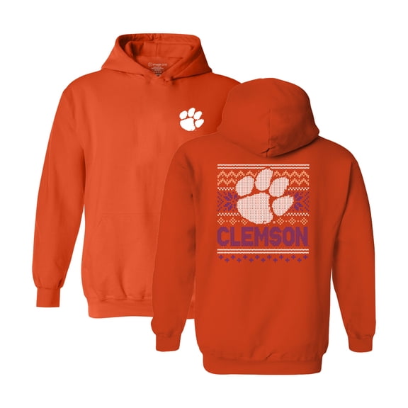Youth  Orange Clemson Tigers Classic Holiday Sweater Hoodie