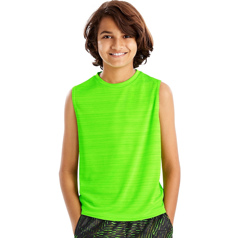 Hanes Boys Big Sport Heathered Performance Tee /& Mesh Short Set