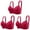 Wine, variant on Bigersell Cute Bras Pack for Women Upgrade 3pc Women's Comfortable Breathable Plus Size Bra with Side Folding Beautiful Back Bra Shoulder Straps Wire-Free Bra Style F-121 Black 3XL