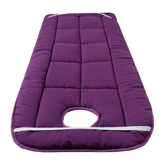 Wswqop Massage Table Pad Salon Bed Cover Breathable with Face Hole for SPA Thick Beauty violet
