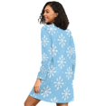 thumbnail image 2 of FORMRS Womens Long Sleeve Nightgowns Crew Neck Sleep Shirt Soft Pajamas Sizes S-3XL, Snowflake Pattern, 2 of 8