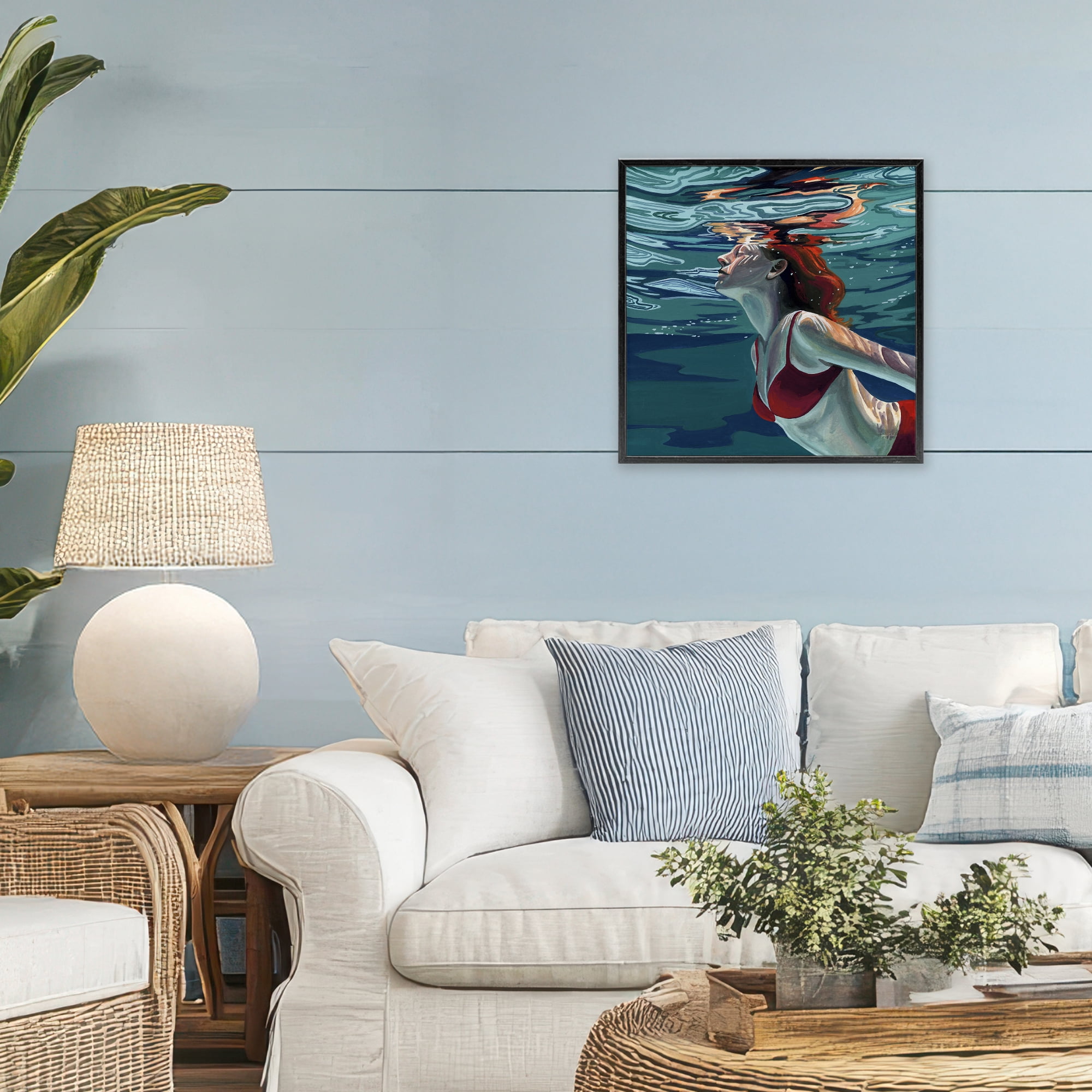 Stupell Industries Swimming To The Surface Black Framed Giclee Art, design by Kate Jarvik Birch