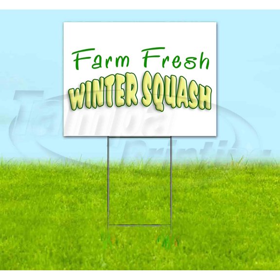 Farm Fresh Winter Squash (18" x 24") Yard Sign, Includes Metal Step Stake